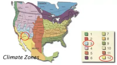 Climate Zones for Arizona