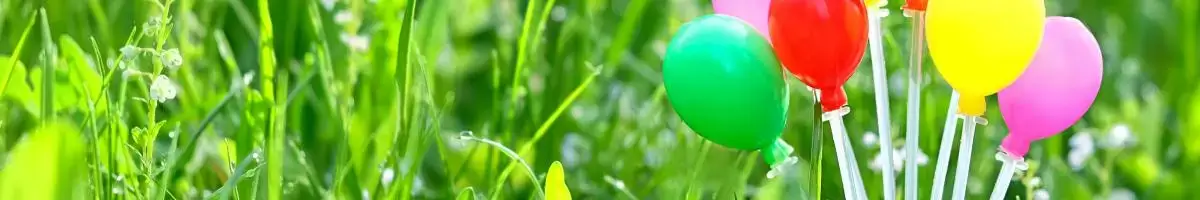 Balloons in grass