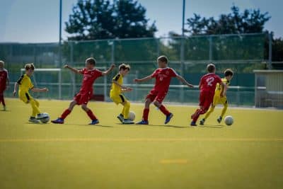 Kids playing Soccer