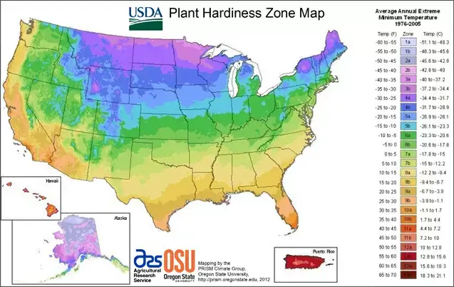 Grass Growing Regions Map