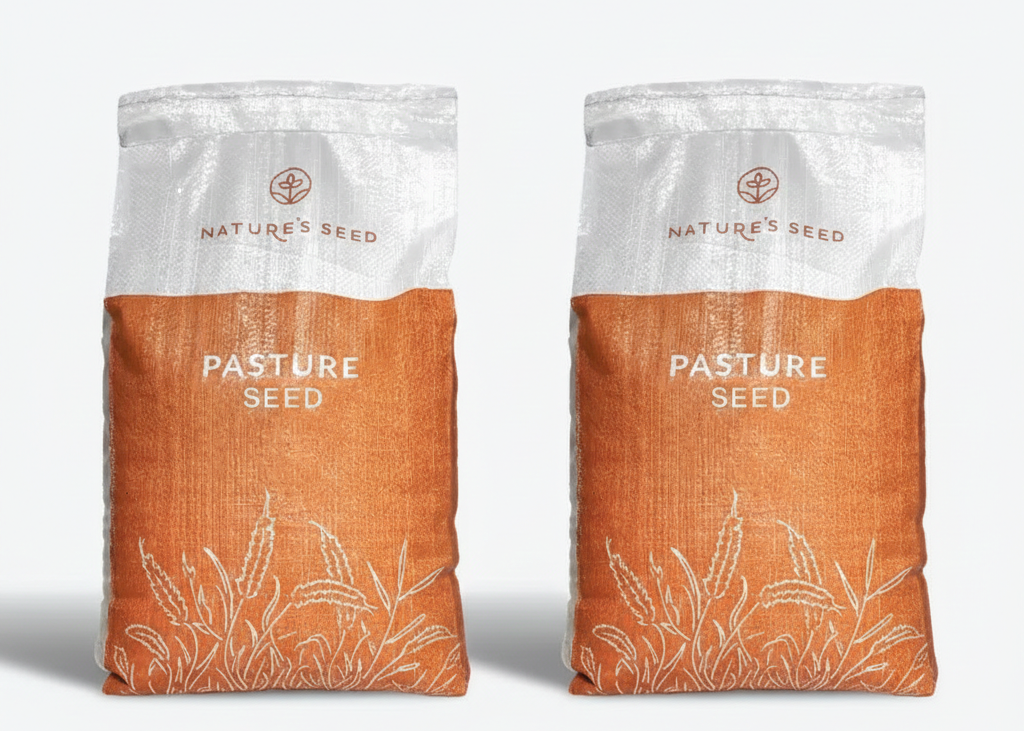 Nature's Seed Compaction Buster Cover Crop Kit featuring two seed bags: Mustard Biofumigant for deep-root soil aeration and Cereal Rye for fibrous root mass. A 2-mix biological tillage kit designed to break up hardpan soil.